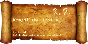 Komjáthy Ibolya névjegykártya