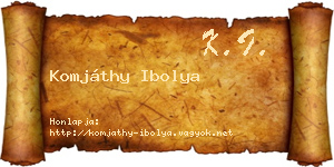 Komjáthy Ibolya névjegykártya